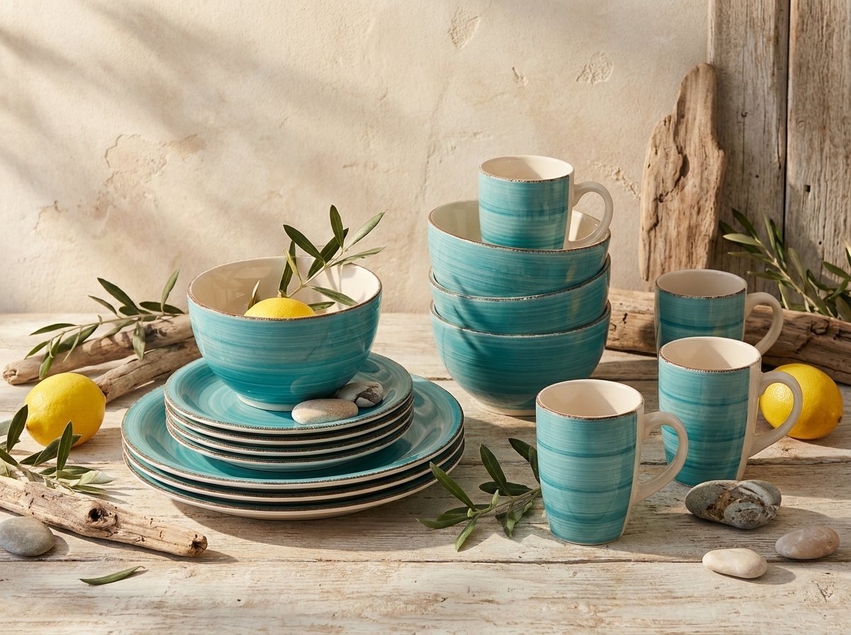 Набор MÜGE Handpainted Green - 16 предметов на 4 персоны