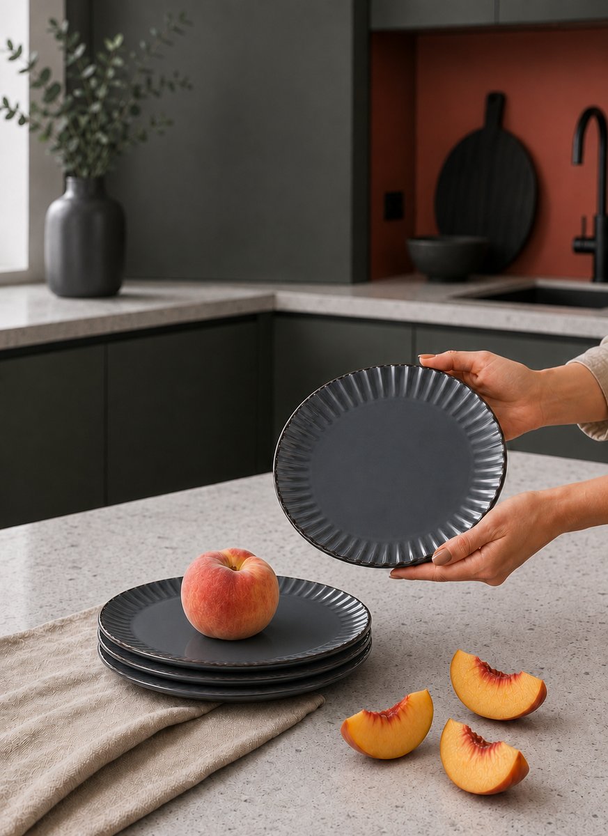 Десертная тарелка MÜGE Ostita Grey Black