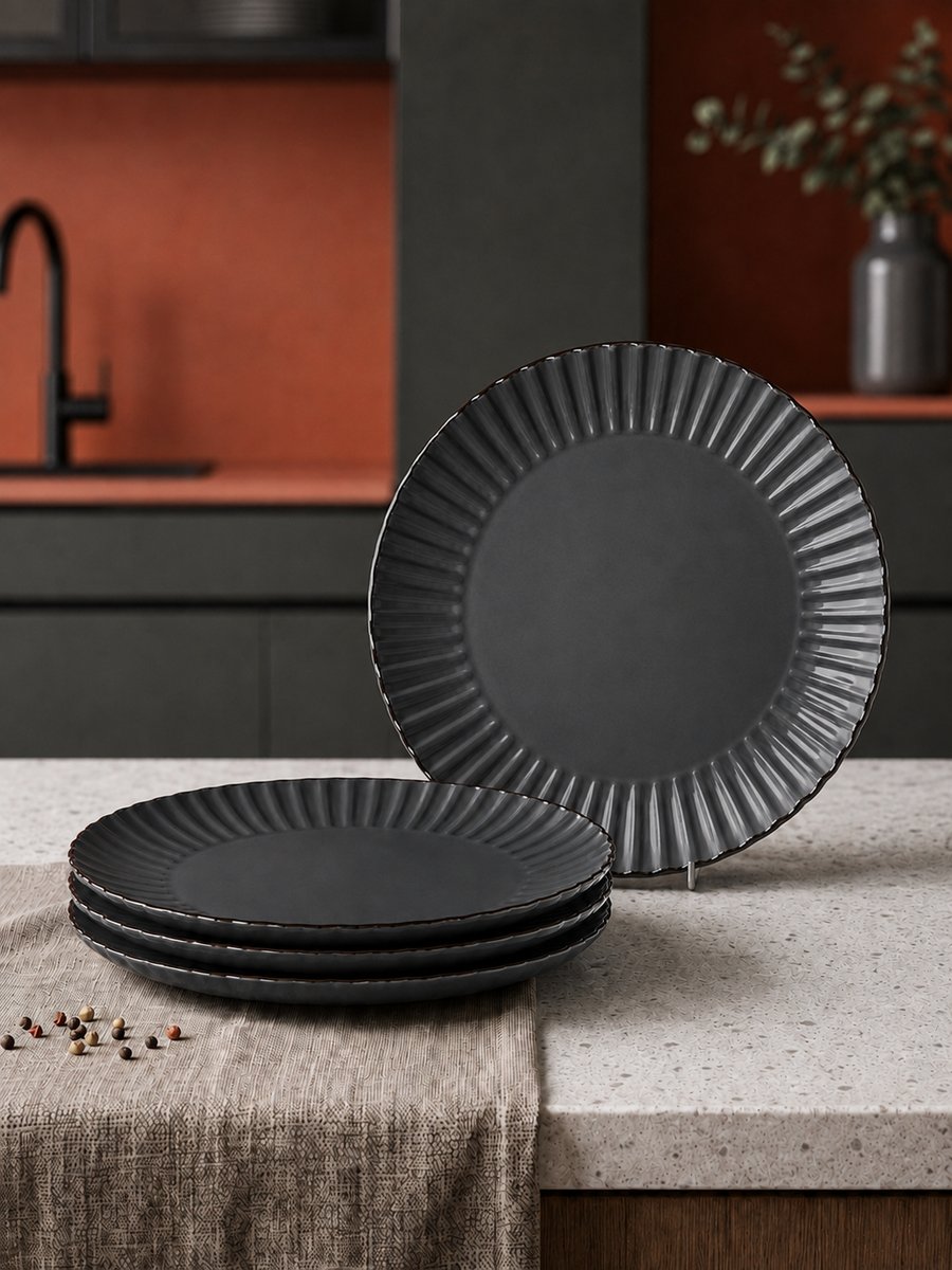 Обеденная тарелка MÜGE Ostita Grey Black