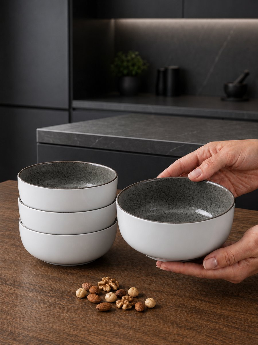 MÜGE Oula Grey White bowl